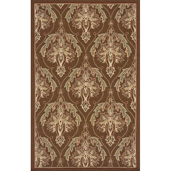 Outdoor South Beach Brown Damask Rug (8 X 10)