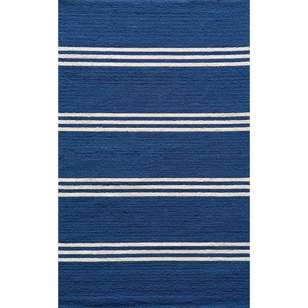 Momeni Veranda Maritime Blue Stripes Indoor/Outdoor Rug - 2' x 3'