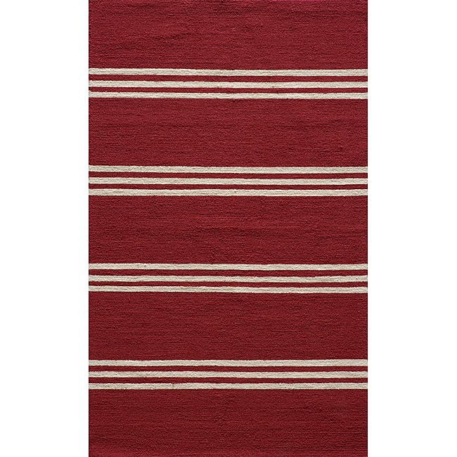 Indoor/outdoor South Beach Red Striped Rug (8 X 10)