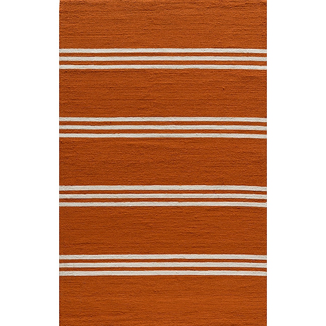 Indoor/outdoor South Beach Orange Striped Rug (5 X 8)