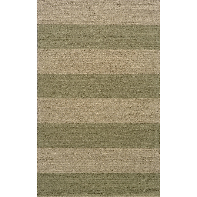 Indoor/outdoor South Beach Sage Striped Rug (39 X 59)