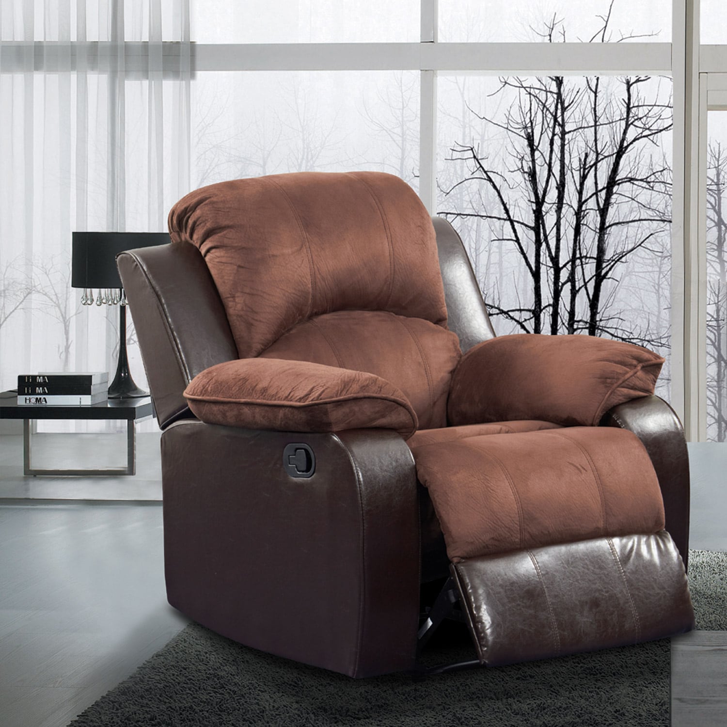 brown soft leather recliner