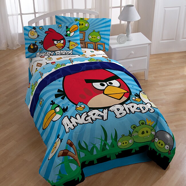 Angry Birds 'Burst' Twinsize 4piece Bed in a Bag with Sheet Set