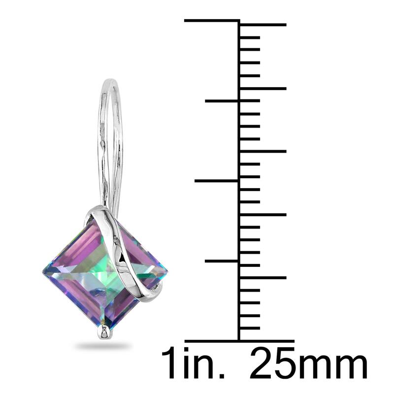 Miadora 10k White Gold 3 1/2ct TGW Exotic Green Topaz Stud Earrings