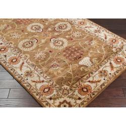 Hand tufted Brown Yura Wool Rug (3'3 x 5'3) Surya 3x5   4x6 Rugs