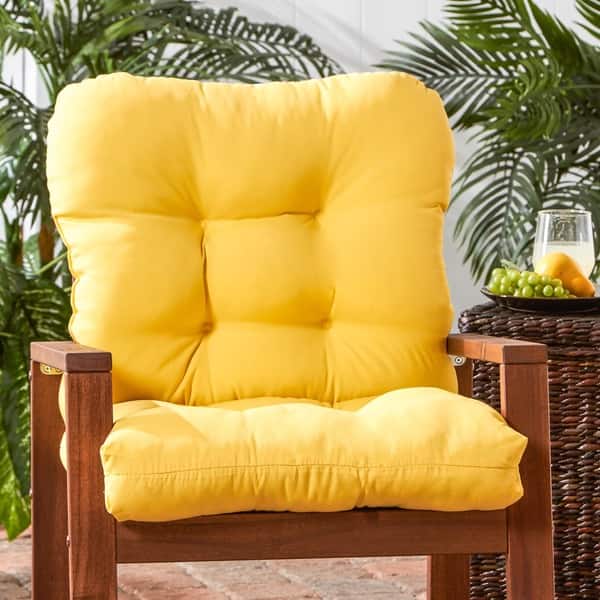 Havenside Home Driftwood Outdoor Yellow Seat/ Back Chair Sunbeam 21W x 42L