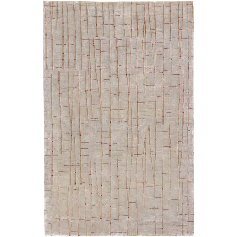 Hand-knotted Green Anatolia Abstract Design Wool Area Rug - 5' x 8' - 5' x 8'