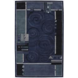 Nourison Hand tufted Dimensinos Blue Rug (5' x 8') Nourison 5x8   6x9 Rugs