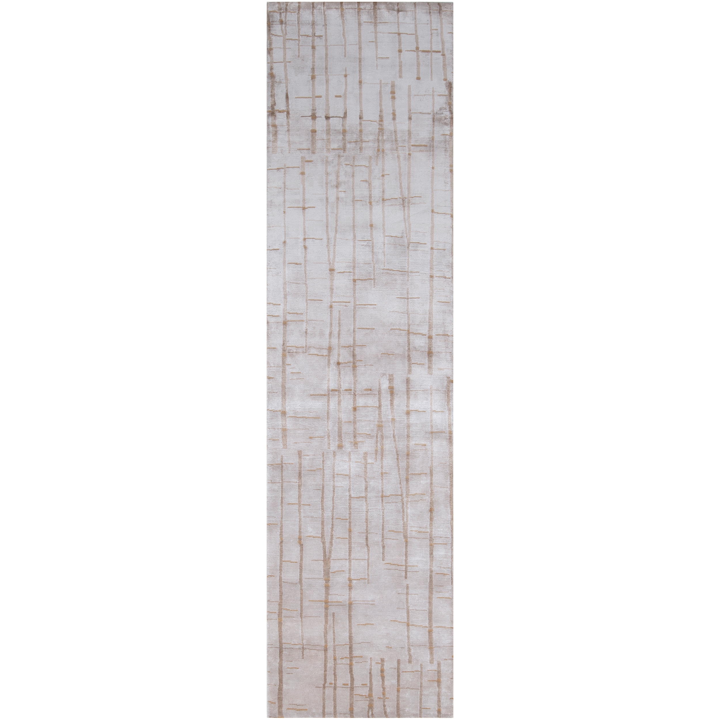 Hand-knotted Beige Veleka Abstract Design Wool Rug (2 '6 x 10')
