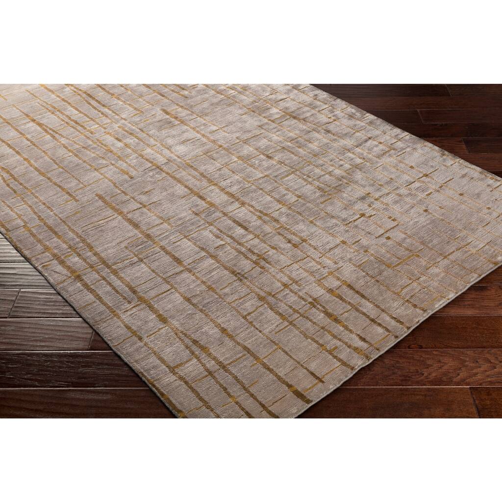 Hand-knotted Beige Veleka Abstract Design Wool Area Rug - 2'6" x 10' Runner