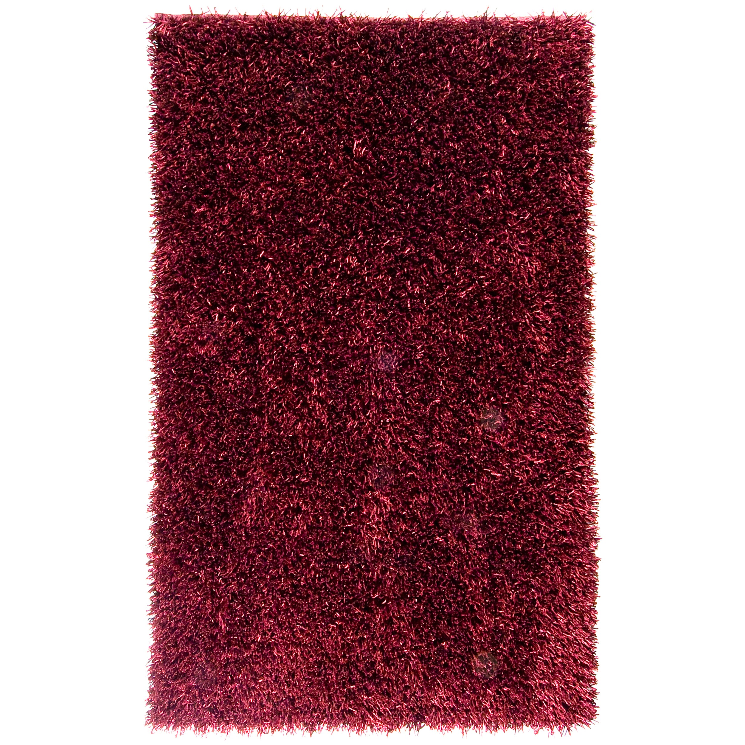 Hand woven Burgundy Asi Soft Plush Shag Rug (36 X 56)