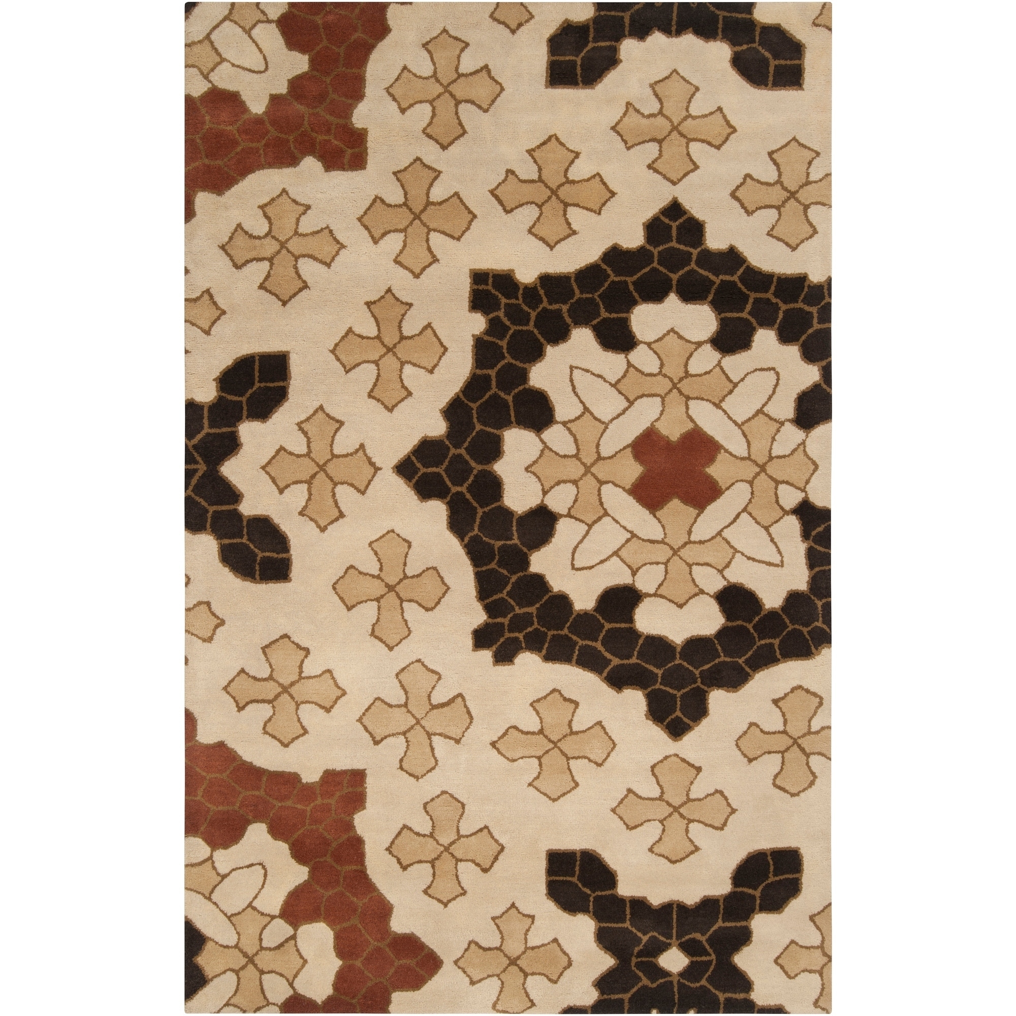 Smithsonian Hand tufted Beige Konya Medallion Wool Rug (5 X 8)