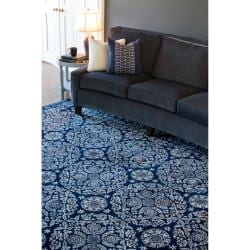 Smithsonian Hand tufted Blue Trabzon Oriental Pattern WoolRug (9' x 13') Surya 7x9   10x14 Rugs