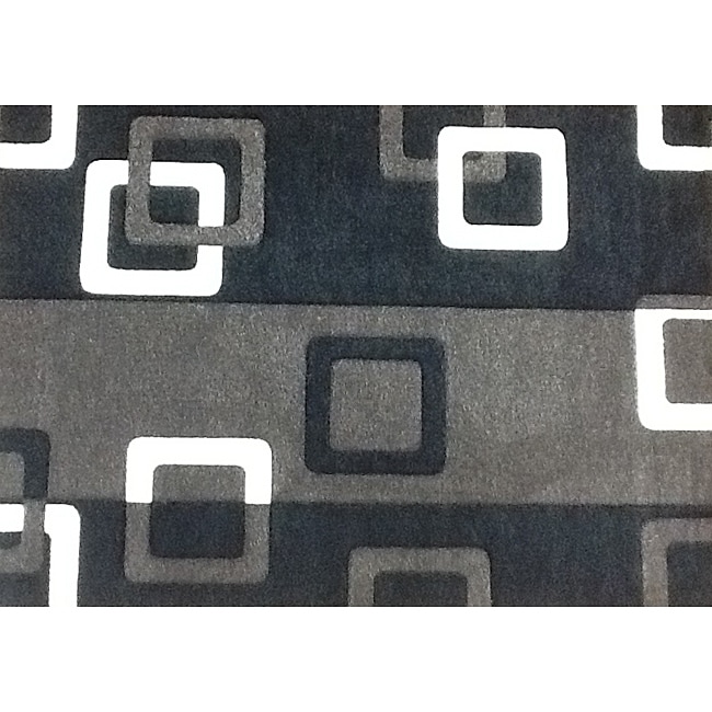 Modern Deco Grey Geometric Rug (52 X 72)