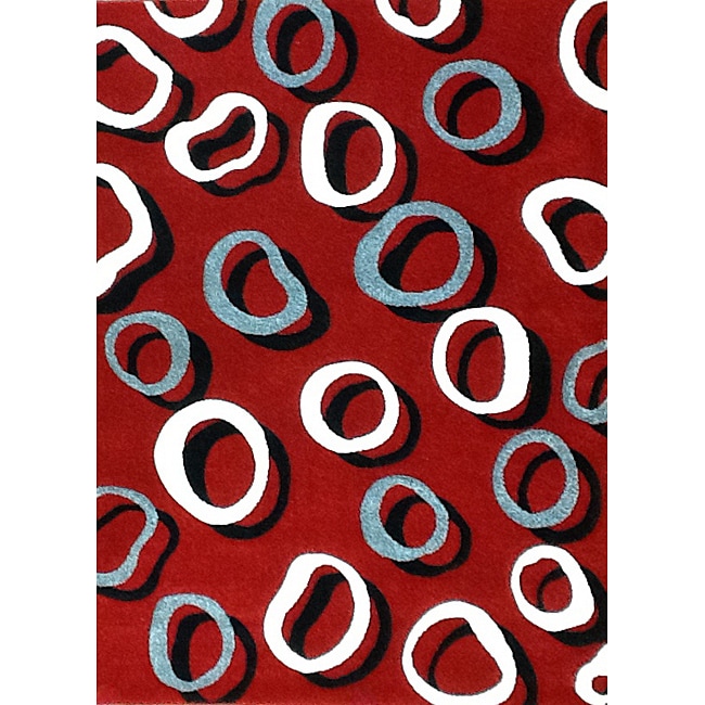 Modern Deco Red Contempo Rug (52 X 72)