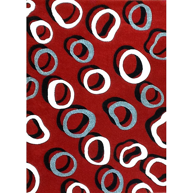 Modern Deco Red Contempo Rug (79 X 105)