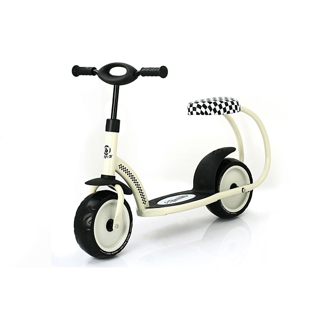 Traxx Besta Cream white Padded seat Scooter With Rear fender Brake