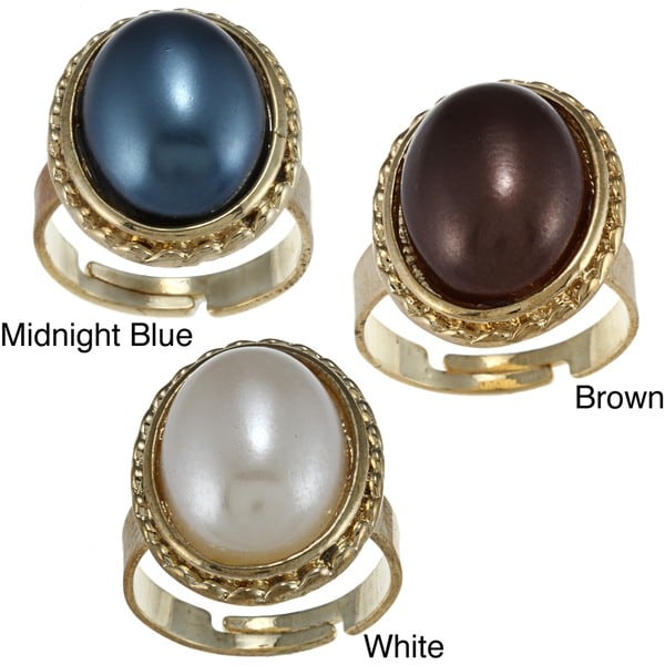 Amrita Singh Oval Faux Pearl Ring Amrita Singh Fashion Rings