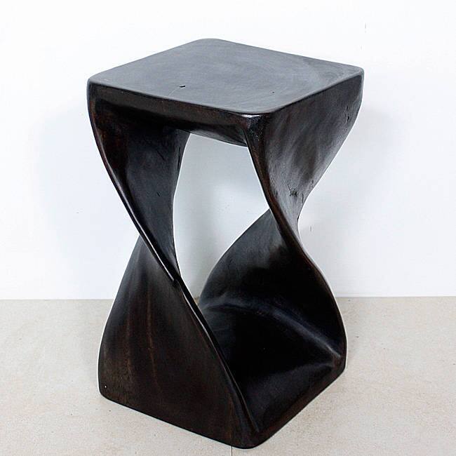 12 Inches Square x 20-inch Wood Mocha Oil Twist Stool (Thailand)