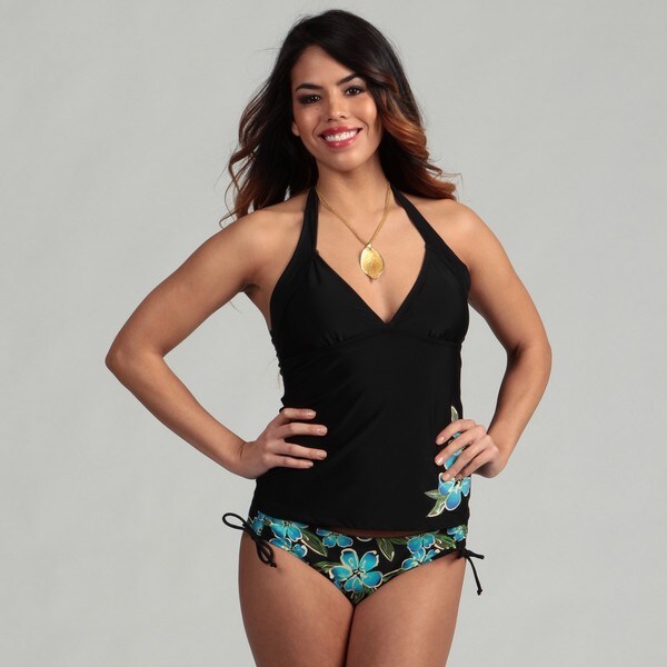 Blue Rio Women's Floral Tankini Swimsuit Two piece Swimwear