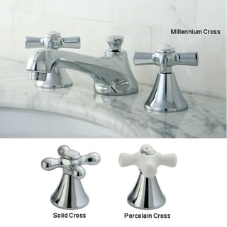 Kingston Brass Chrome Widespread Bathroom Faucet with Cross Handles
