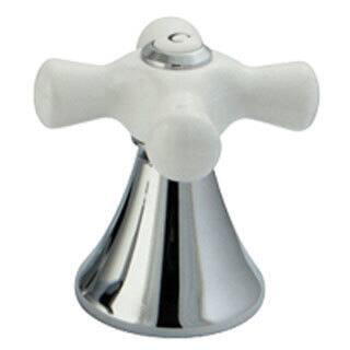 Kingston Brass Chrome Widespread Bathroom Faucet with Cross Handles - Porcelain Cross