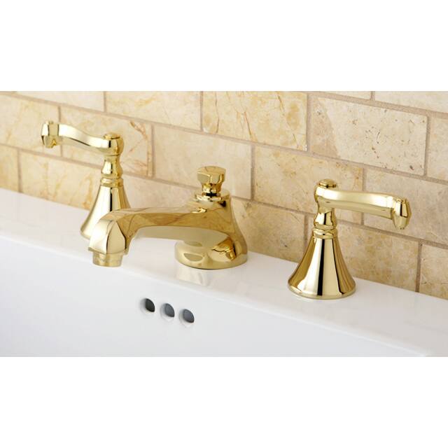 Kingston Brass Two-Handle Polished Brass Widespread Bathroom Faucet