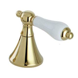 Kingston Brass Two-Handle Polished Brass Widespread Bathroom Faucet - Porcelain Lever