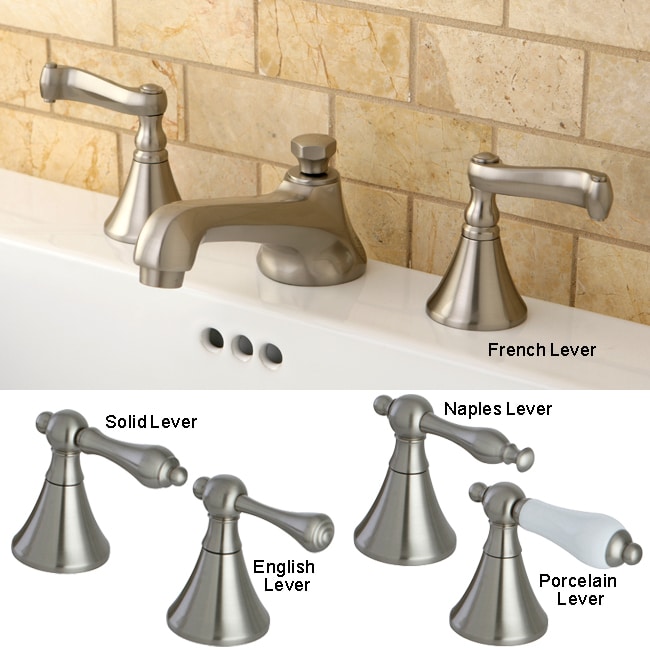 Satin Nickel Widespread Bathroom Faucet With Pop up Drain