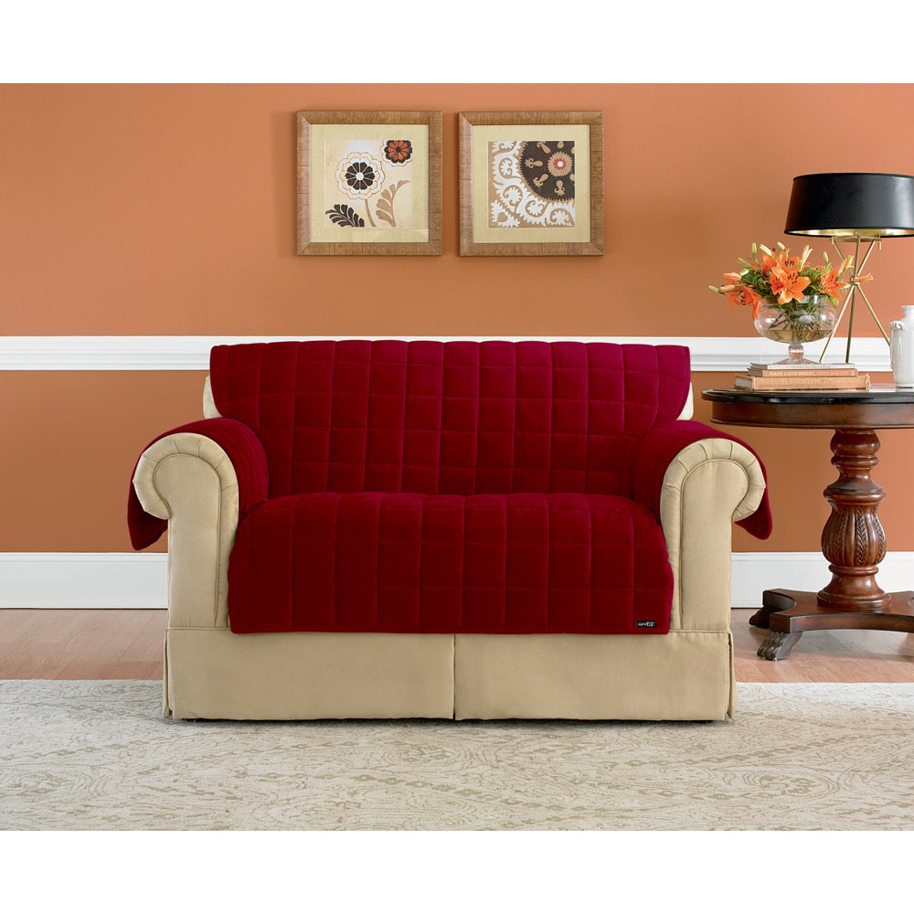 Shop Sure Fit Deluxe Loveseat Comfort Cover Free Shipping Today
