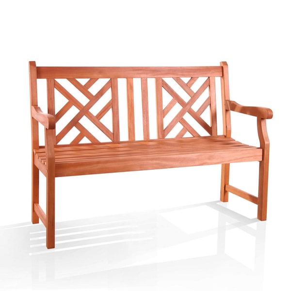 Atlantic 2 seater Eucalyptus Wood Outdoor Bench Vifah Outdoor Benches