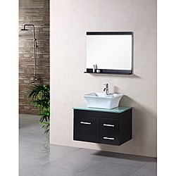 floating bathroom sink with cabinet