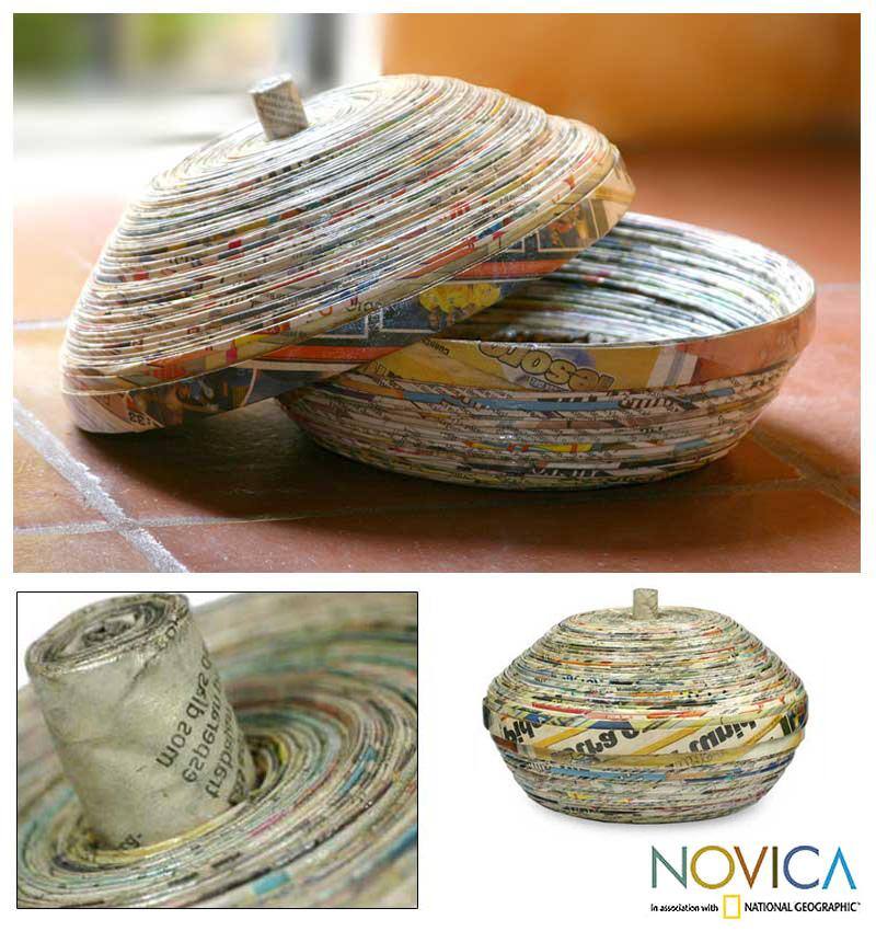 Handmade Recycled Paper 'News From Guatemala' Decorative Box (Guatemala)