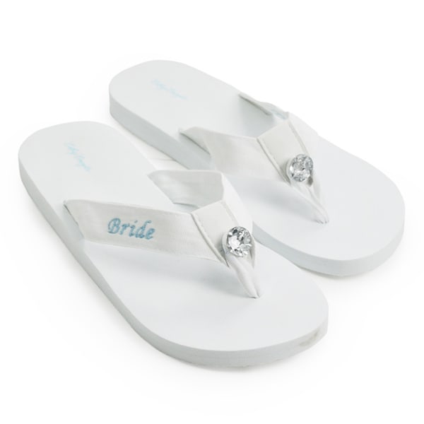 Shop Bride White Wedding Flip Flops Free Shipping On Orders Over