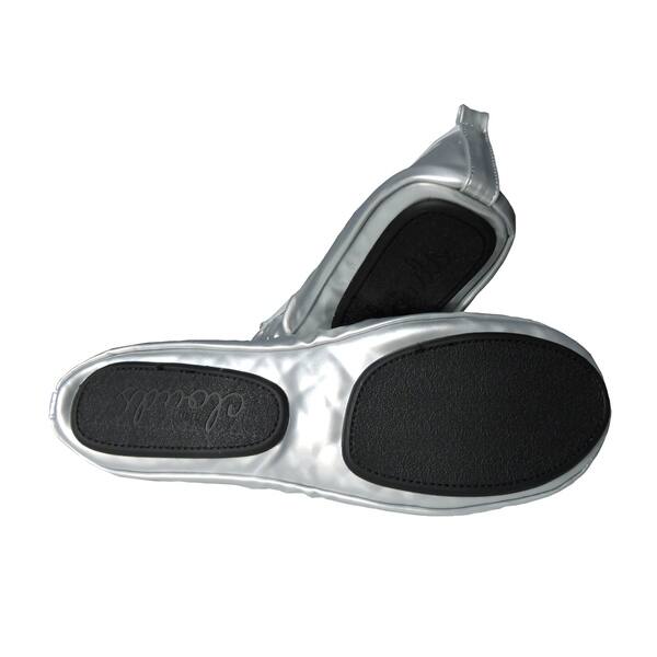 Shop Fit In Clouds Women S Silver Patent Foldable Flats Free