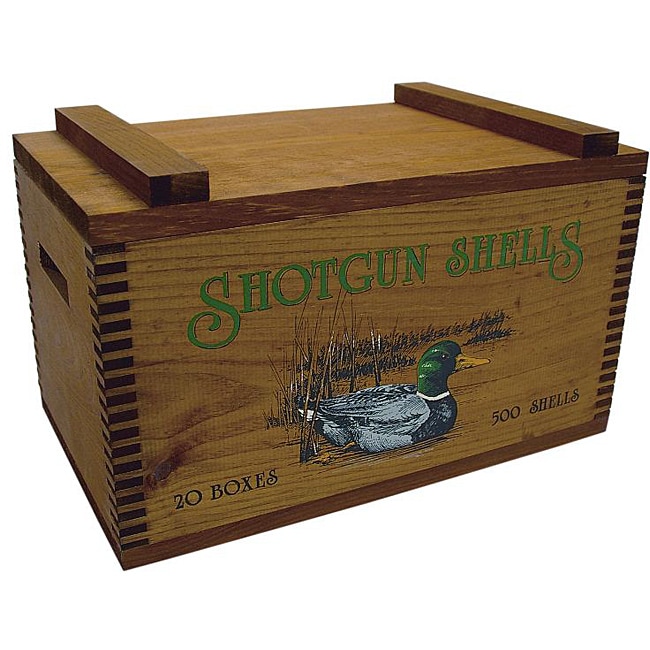 Evans Sports, Inc. Colored Duck Print Wooden Gun Accessory/ Ammo Case