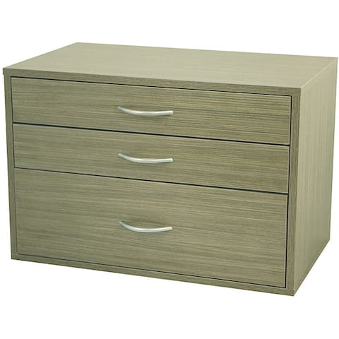 Organized Living freedomRail O-Box Driftwood 3-drawer Shelf Unit