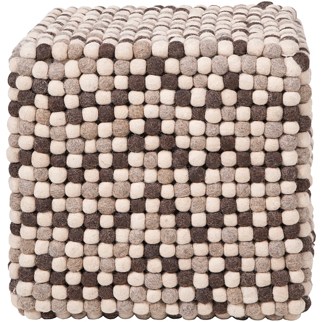 Decorative Cobblestone Brown Pouf