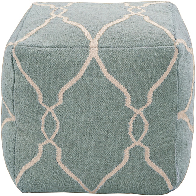 Decorative Arabesque Blue Pouf