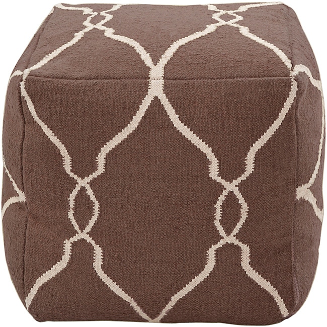 Decorative Arabesque Brown Pouf