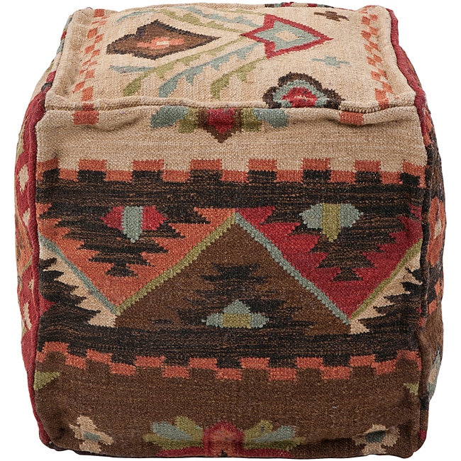 Decorative Southwestern Beige Pouf