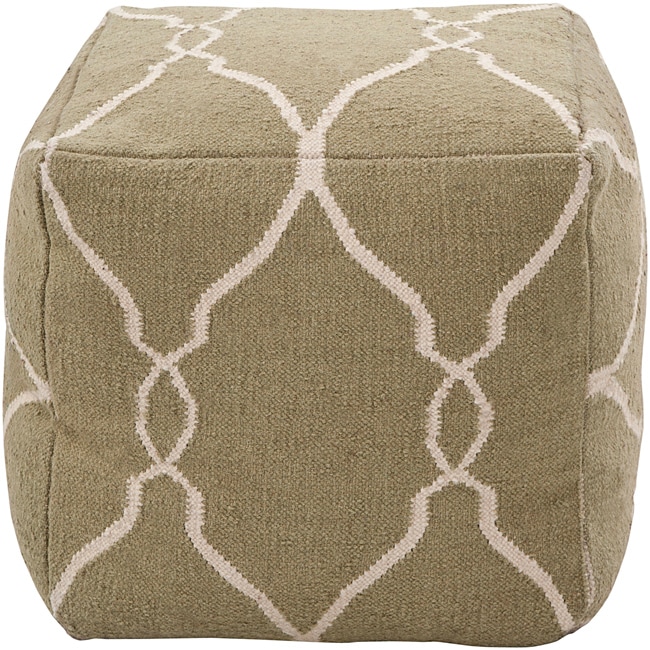 Decorative Arabesque Green Pouf