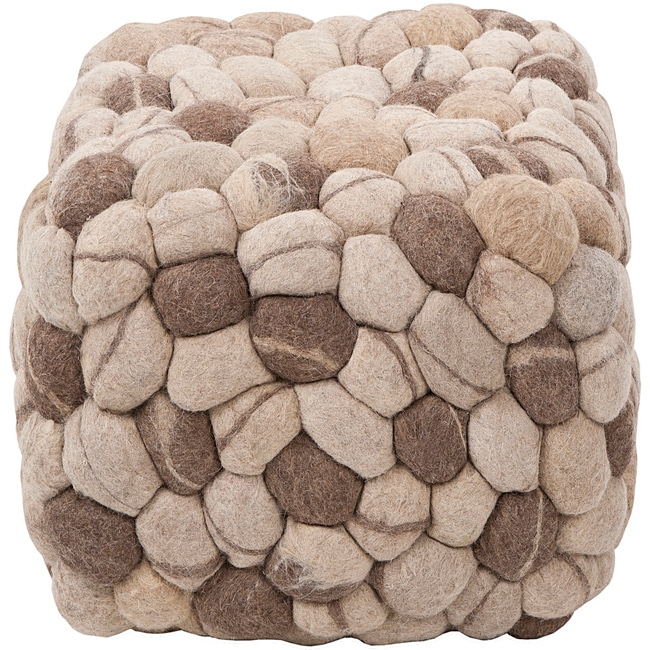 Decorative Cobblestone Grey Pouf