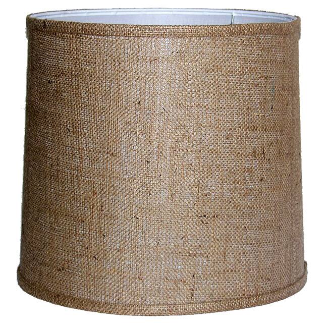 Medium-Brown Burlap-Drum Indoor Lamp Shade