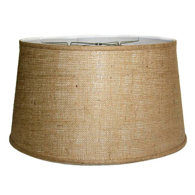 Crown Lighting Medium Brown Burlap Drum Lampshade