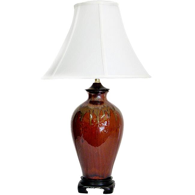 Transitional Brown Drip Earth Toned Table Lamp