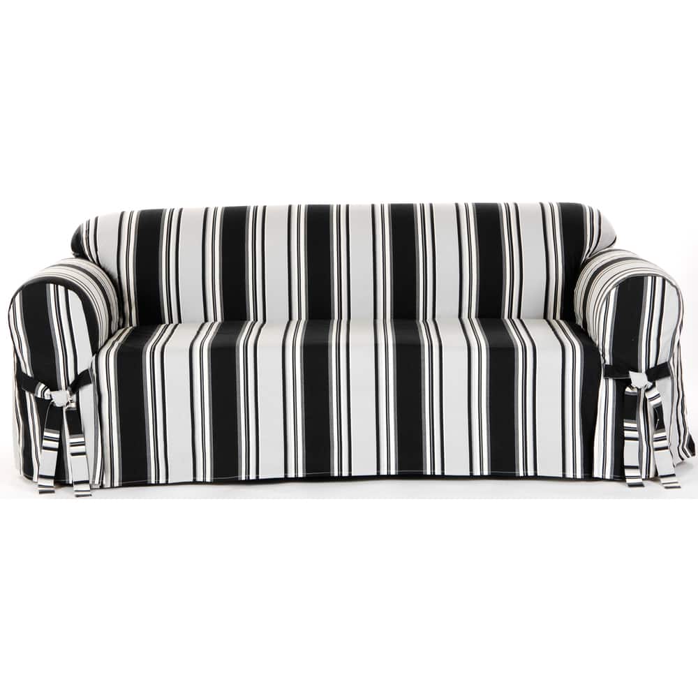 Classic Slipcovers Classic Stripe Cotton Loveseat Slipcover