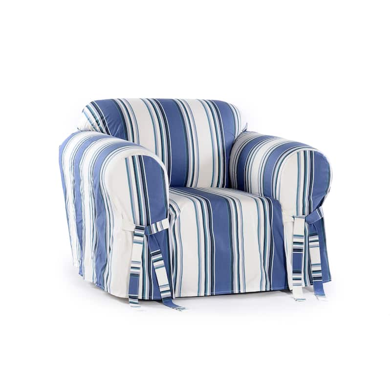 Classic Slipcovers Classic Stripe Chair Slipcover - N/A