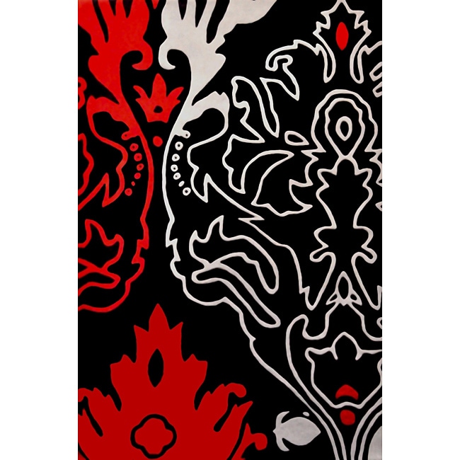 Feather Red Hand Tufted Wool Rug (5' x 8') - 5' x 8'
