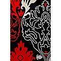 Feather Red Hand Tufted Wool Rug (5' x 8') - 5' x 8'